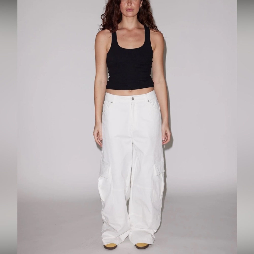 Local European Relaxed Cargo Denim Pants Wide Leg Oversized Women’s Medium